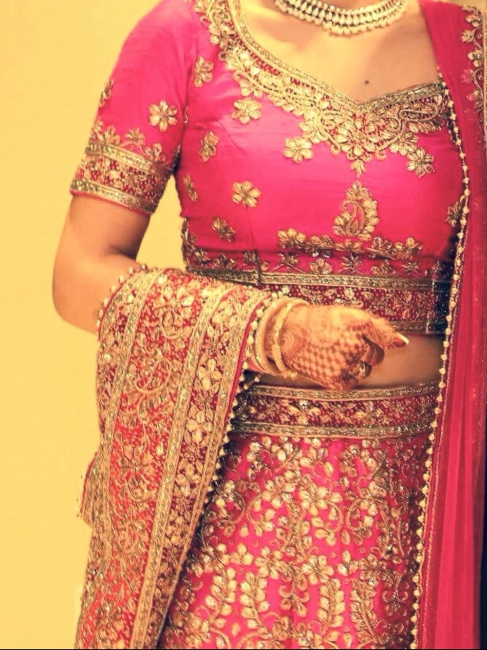Embellished Pink Bridal Lehenga Choli